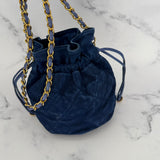 Rare Chanel Coco Mark Mini Drawstring Bag