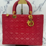Dior Large Lady Dior in Red