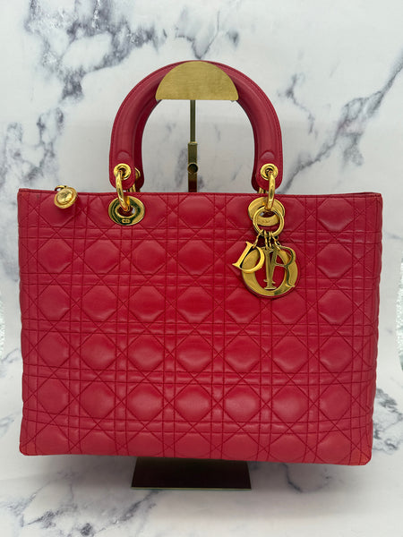 Dior Large Lady Dior in Red