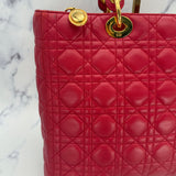 Dior Large Lady Dior in Red