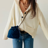 Rare Chanel Coco Mark Mini Drawstring Bag