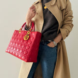 Dior Large Lady Dior in Red