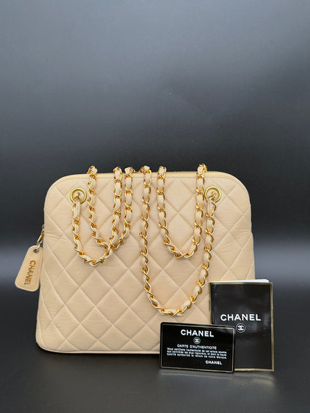 Chanel Coco Mark Shoulder Bag in Beige