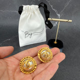 Chanel CC Pearl Earrings
