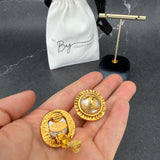 Chanel CC Pearl Earrings