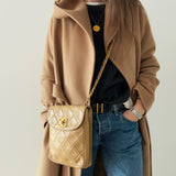 Rare Chanel Turnlock Crossbody Bag in Beige