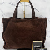 Chanel Chocolate Brown Suede Shopper