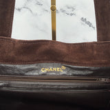 Chanel Chocolate Brown Suede Shopper
