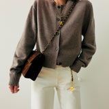 Rare Chanel Brown Suede Crossbody Bag
