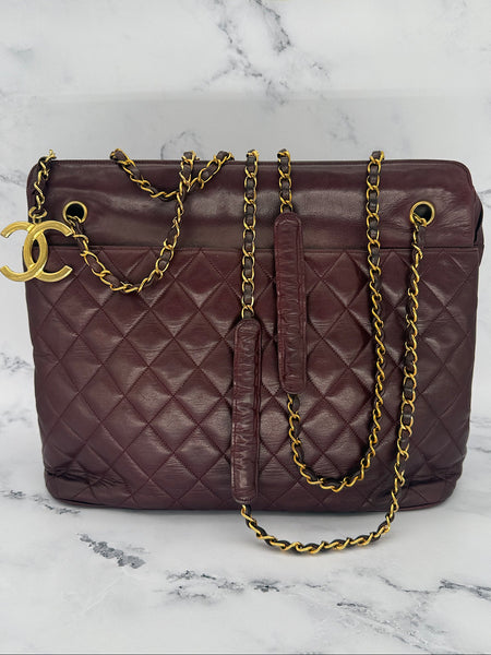 Chanel CC Matelasse Tote in Rare Burgundy