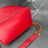 Rare Chanel Drawstring Bag in Red