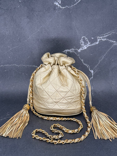 Chanel Matelasse Bucket Bag in Gold