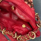 Rare Chanel Drawstring Bag in Red