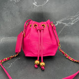 Rare Chanel Decacoco Mini Drawstring Bag in Pink