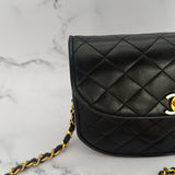 Chanel Lambskin Paris Half Moon Bag