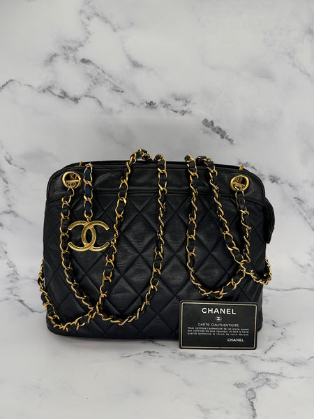 Chanel CC Double Chain Bag in Navy