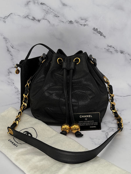 Chanel Deacoco Drawstring Bag in Caviar