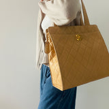 Chanel Timeless Turnlock Tote in Beige