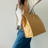 Chanel Timeless Turnlock Tote in Beige