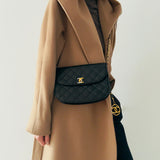 Chanel Lambskin Paris Half Moon Bag