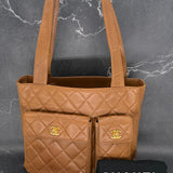 Rare Chanel Caramel Double Turnlock Tote