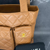 Rare Chanel Caramel Double Turnlock Tote
