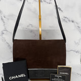 Rare Chanel Suede Coco Mark Shoulder Bag