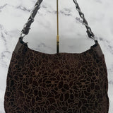 Rare Chanel Suede Camelias Hobo Bag