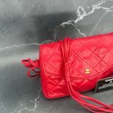 Rare Chanel Matelasse Shoulder Bag in Red
