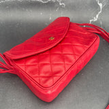 Rare Chanel Matelasse Shoulder Bag in Red