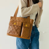Rare Chanel Caramel Double Turnlock Tote