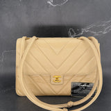Chanel Chevron Turnlock Shoulder Bag