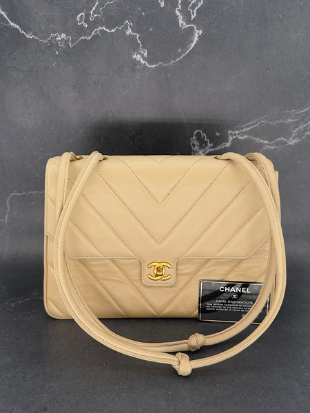 Chanel Chevron Turnlock Shoulder Bag