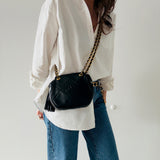 Chanel Double Chain Logo Crossbody Bag