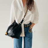 Chanel Decacoco Lambskin Drawstring Bag