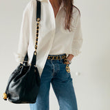Chanel Decacoco Lambskin Drawstring Bag