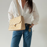 Chanel Chevron Turnlock Shoulder Bag