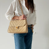 Chanel Chevron Turnlock Shoulder Bag