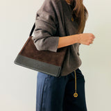 Rare Chanel Suede Coco Mark Shoulder Bag