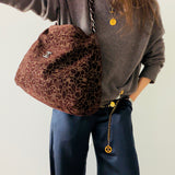 Rare Chanel Suede Camelias Hobo Bag
