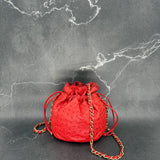 Rare Chanel Ostrich Coco Mark Bucket Bag