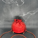 Rare Chanel Ostrich Coco Mark Bucket Bag