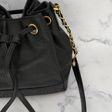 Chanel Double CC Caviar Bucket Bag
