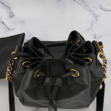 Chanel Double CC Caviar Bucket Bag