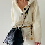 Chanel Double CC Caviar Bucket Bag