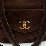Chanel Chocolate Suede Tote Bag