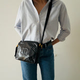 Chanel Black Logo Camera Bag