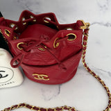 Rare Chanel Gabriel CC Bucket Bag in Red