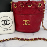 Rare Chanel Gabriel CC Bucket Bag in Red