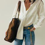 Chanel Decacoco Brown Suede Tote